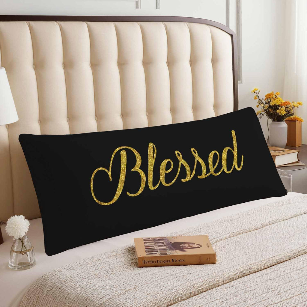 Body Pillowcases with Zipper Blessed, Golden Christian Verse Body Pillow Covers Cushion Case 20 X 54 Inch, Bible Quote Outdoor Body…