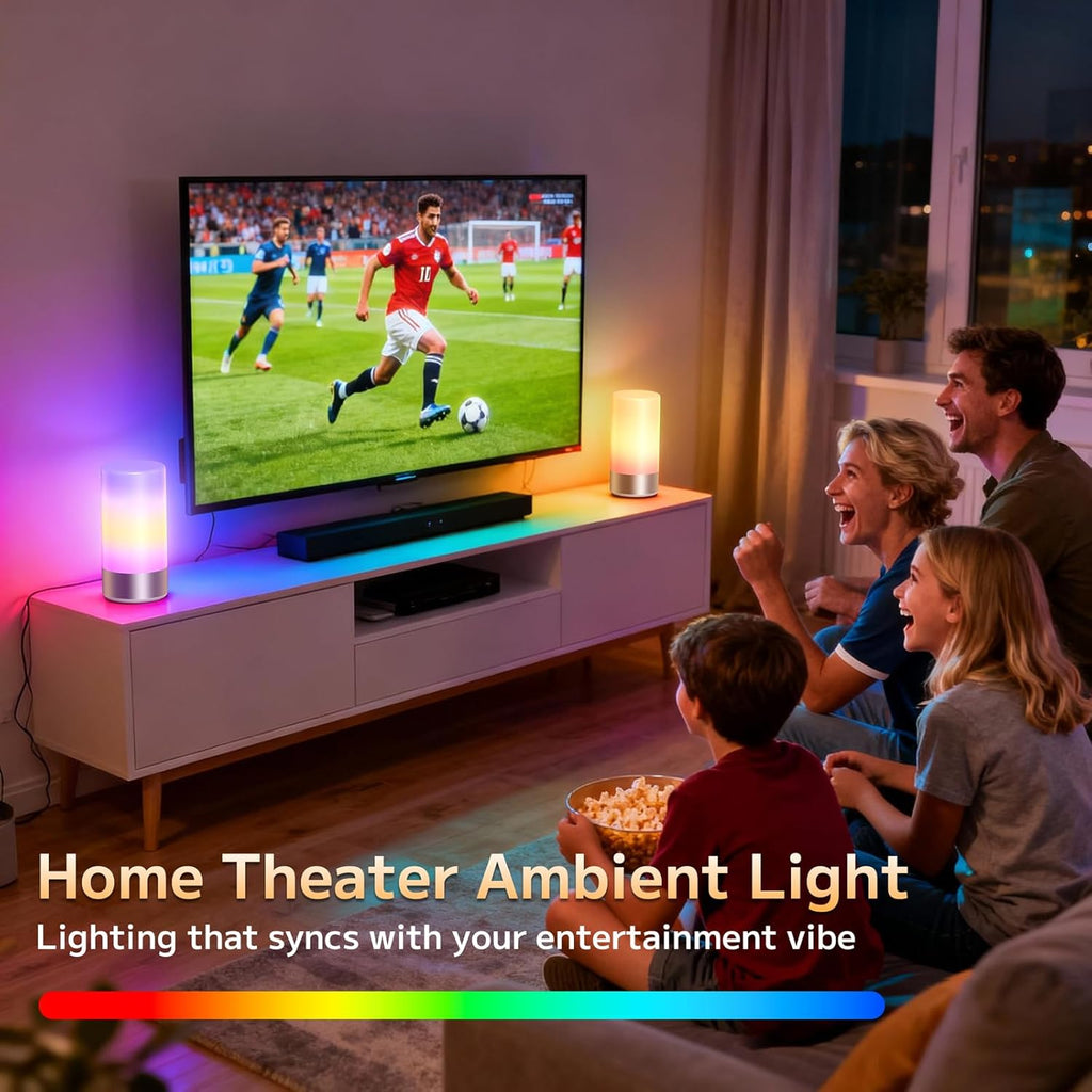 Table Lamp, Bedside Touch Control Lamp for Bedroom 3 Level Dimmable Warm White Lights with 256 RGB Color Mode Modern Deisgn Smart…