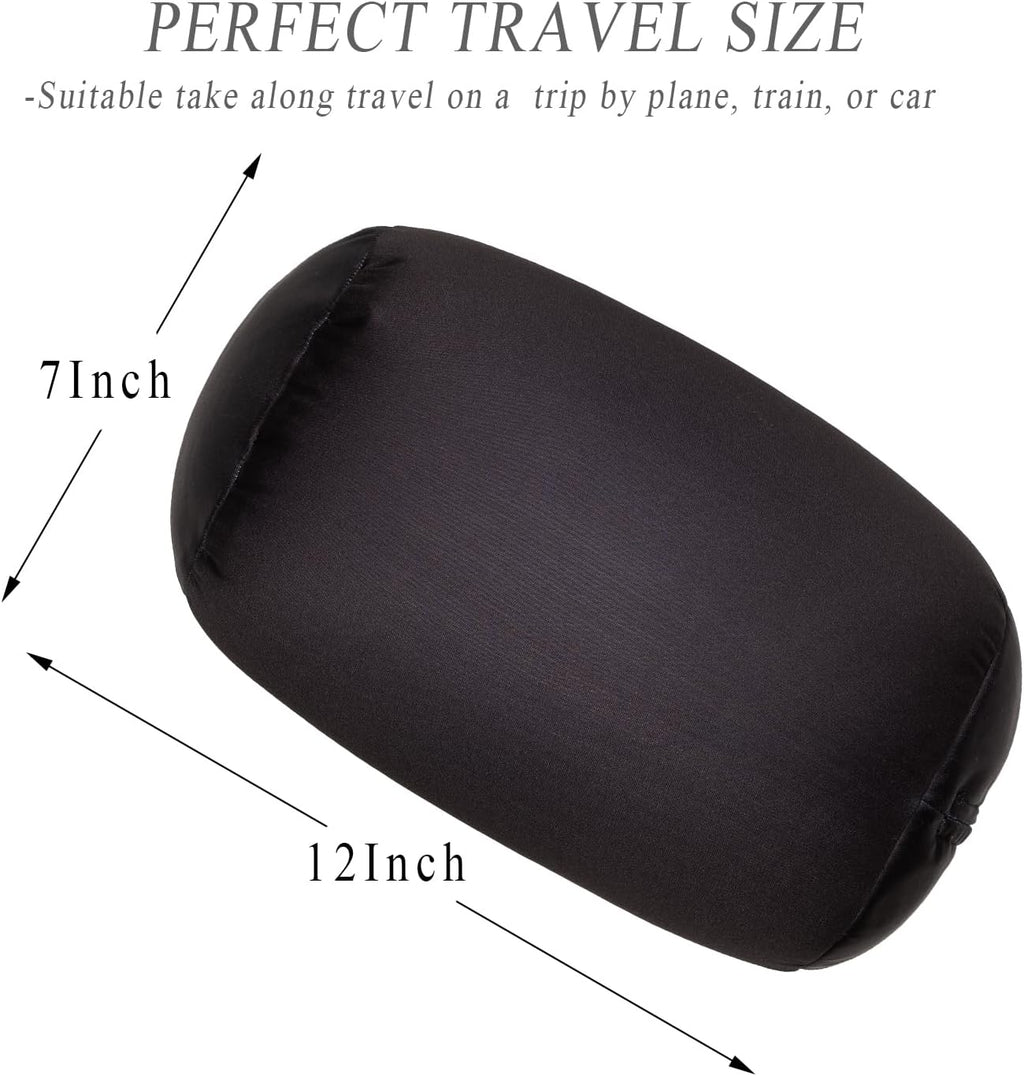 2Pcs Microbead Bolster Tube Neck Bed Body Pillows, 12 x 7 inches Squish Bean Bag Microbead Pillow for Sleeping Home Travel Neck Lumbar…