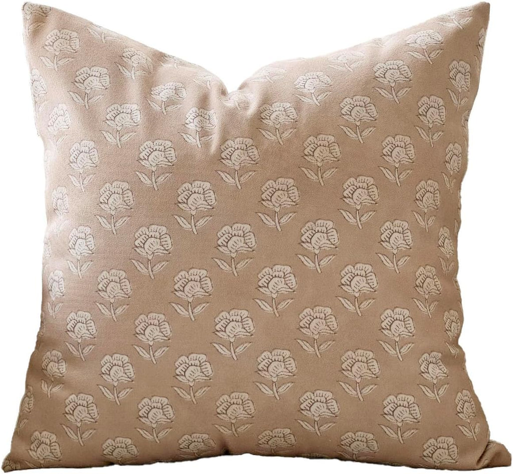Domvitus Floral Pillow Covers 24x24 Throw Pillow Covers Decorative Farmhouse Block Floral Print Vintage Pillow Cover for Living Room Couch…