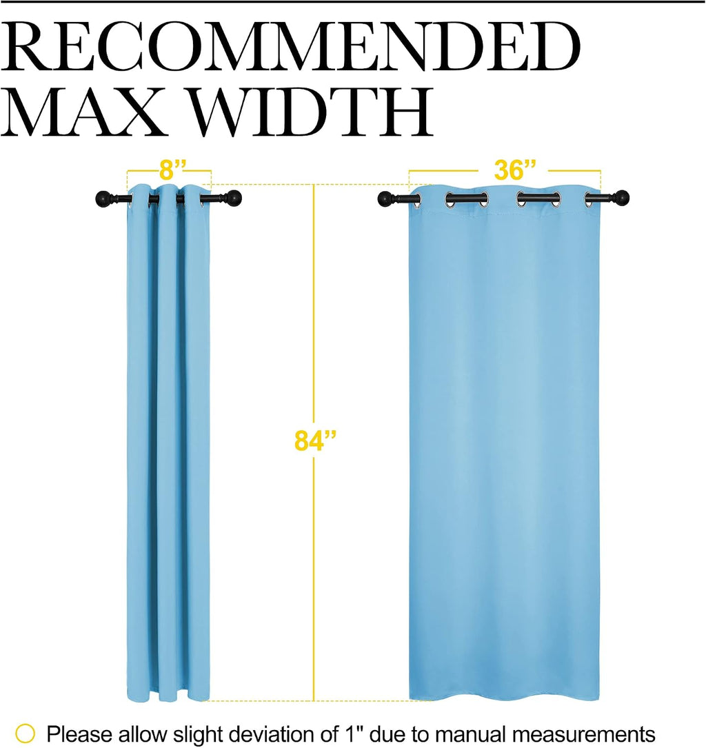 NICETOWN Triple Weave Thermal Insulated Ring Top Blackout Window Curtains for Bedroom (Double Panels, 42 inches x 84 inches, Blue)