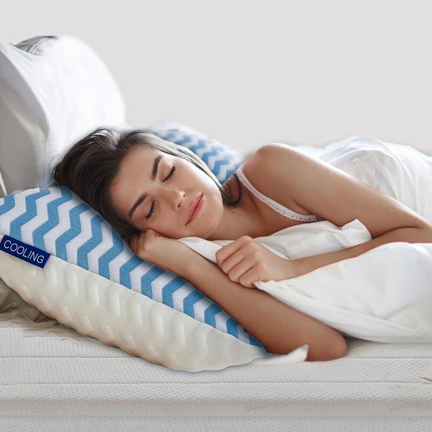 Suhedy King Size Pillows Set of 2 - Bed Pillows for Sleeping - Adjustable Shredded Memory Foam Pillow for Back, Stomach and Side Sleeper Bl…
