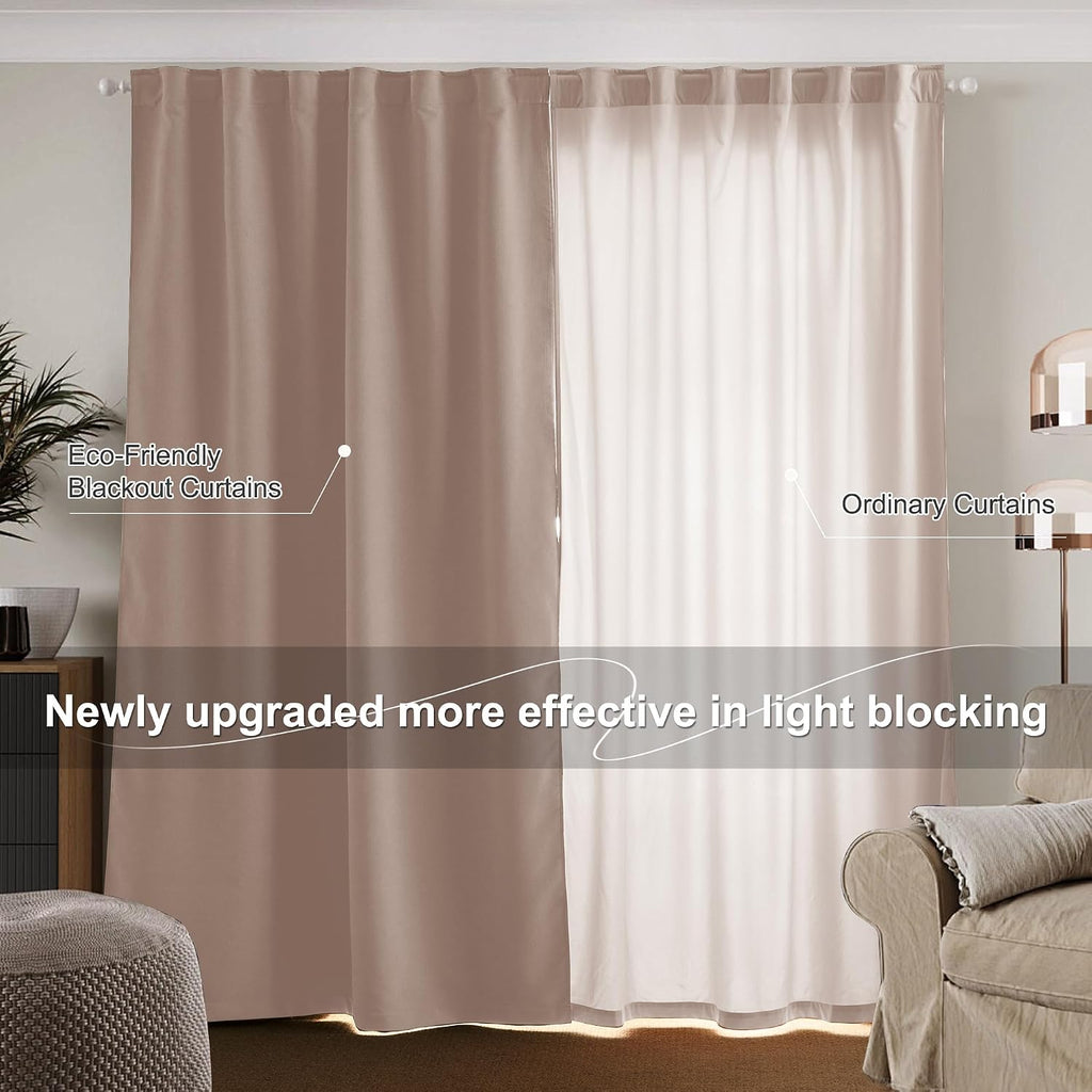 Nicetown Pink Chenille Room Darkening Thermal Insulated Curtains 84 Inch Long for Girls Bedroom, Thermal Insulated Velevet Drapes for Nurse…
