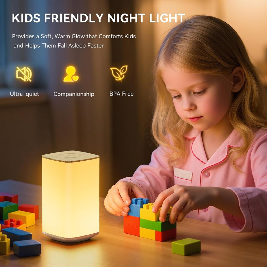 Auxmir Baby Night Light for Nursery, 4000mAh Rechargeable Night Lamp with Remote & Touch Control, Dimmable Light + 256 RGB Colors, 1/2/4/6H…