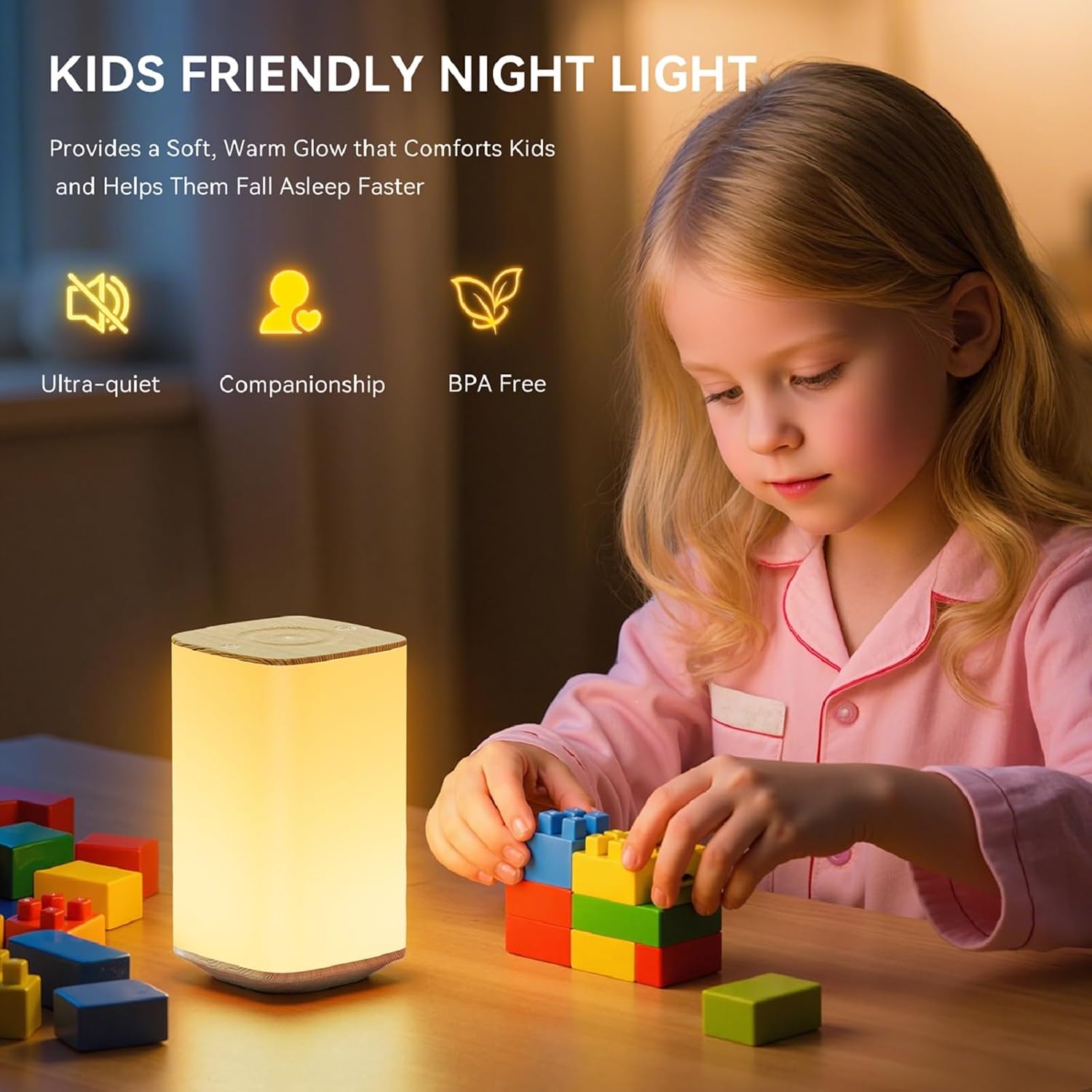 Auxmir Baby Night Light for Nursery, 4000mAh Rechargeable Night Lamp with Remote & Touch Control, Dimmable Light + 256 RGB Colors, 1/2/4/6H…