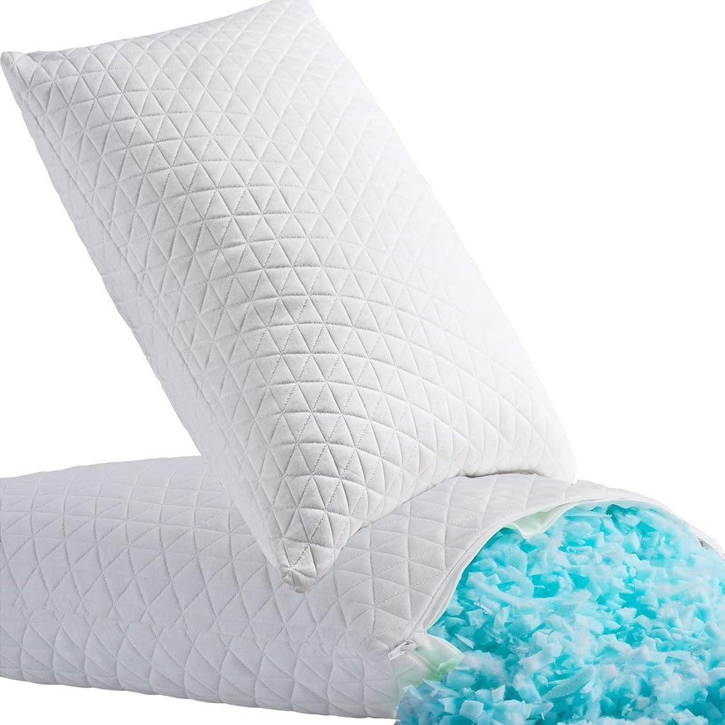 KEYOOHOME Shredded Memory Foam Pillows for Sleeping, Bed Pillows King Size Set of 2 Pack Cooling Adjustable, Good for Side and Back Sleeper…
