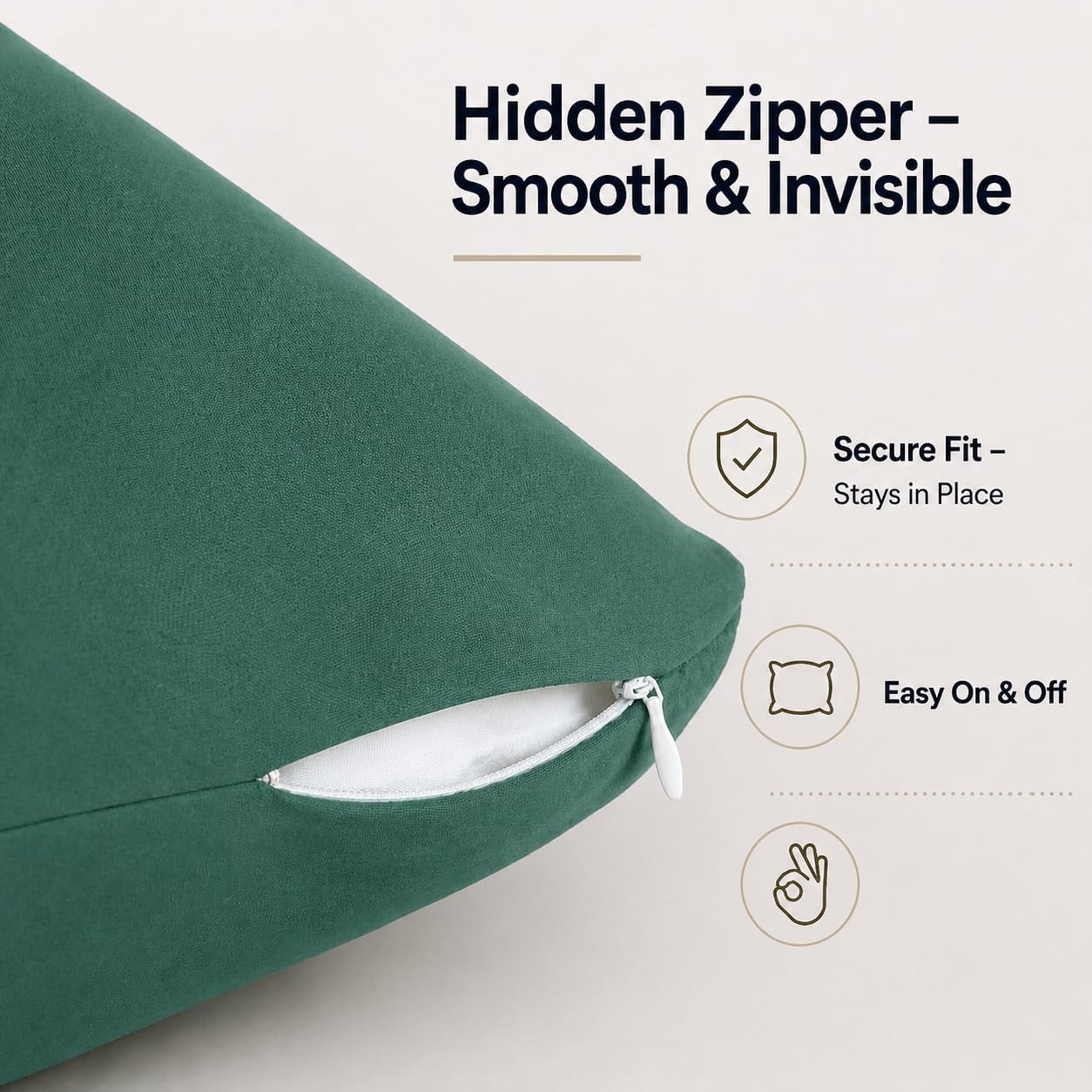 Evolive Ultra Soft Microfiber Body Pillow Cover/Pillowcases 21"x54" with Hidden Zipper Closure (21"x54" Body Pillow Cover, Evergreen)