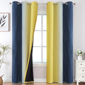 Estelartextiler Estelar Textiler Yellow and Navy Blue Ombre Blackout Curtains for Living Room, Thermal Insulated Gradient Blackout Drapes,…