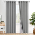 Xwzo 100% Blackout Curtains - Heat and Full Light Blocking Drapes with Black Liner for Bedroom/Laundry Room, Grommet Top Window Panels with…