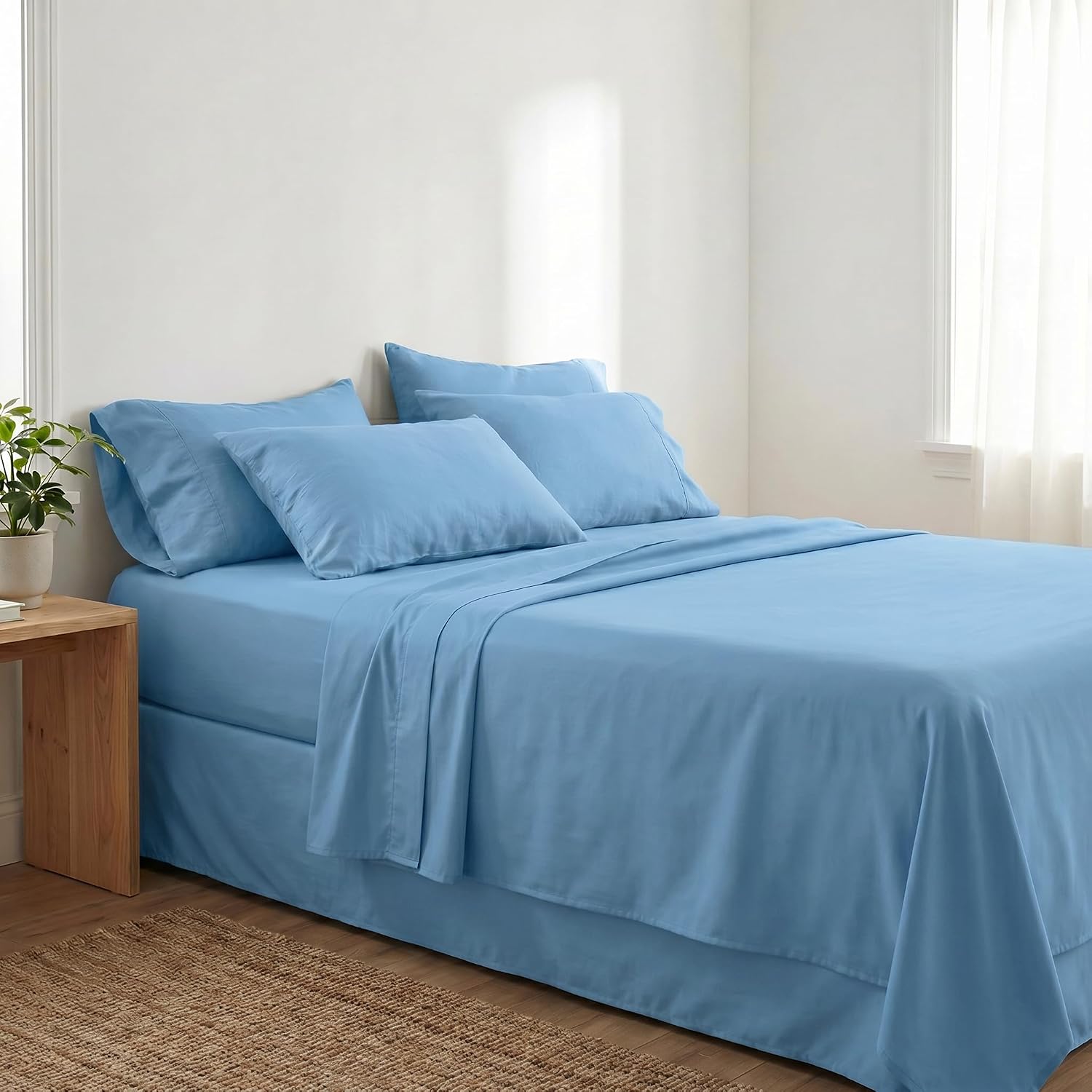 Perupima Peru Pima 285 Thread Count Percal King Sheet Set - 100% Peruvian Pima Cotton, 4 Piece (Flat, Fitted, 2 Pillowcases) - Cooling, Cri…