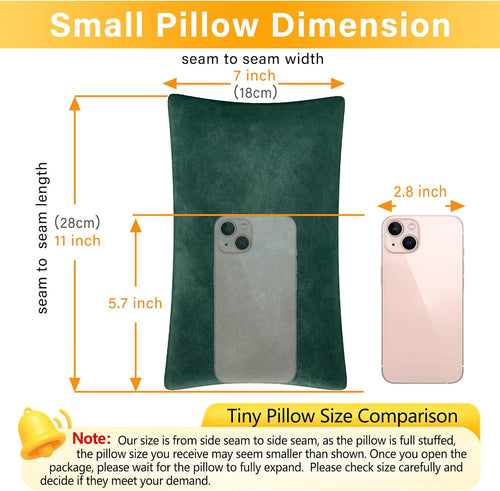 1 MIDDLE ONE 2 Pack Small Pillow, Memory Foam Mini Pillow 11 X 7 Inches for Travel, Sleeping, Nap and Neck, Knee, Lumbar Support, Tiny…