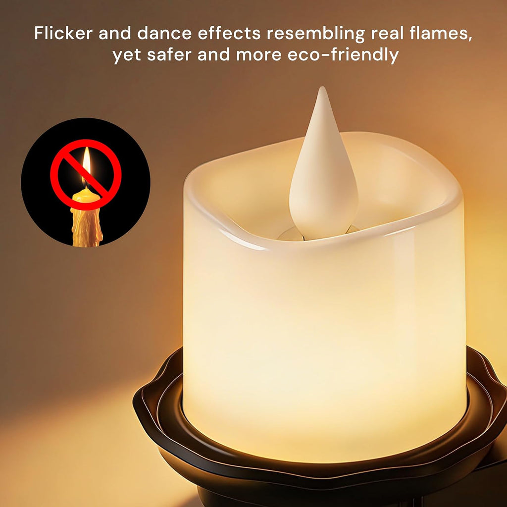 Llohasled L LOHAS LED Flameless Candle Night Light, Flicker Night Lights Plug into Wall 2 Pack, Soft White Candle Nightlight with Light Sen…
