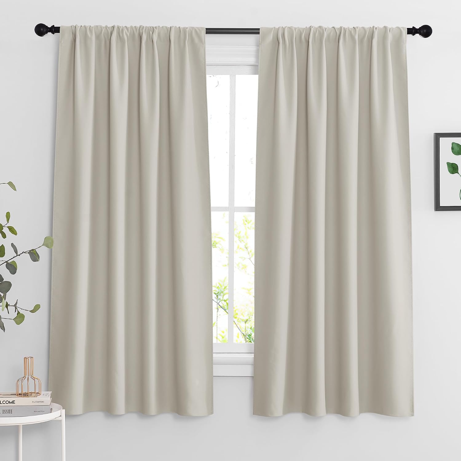 Rybhome RYB HOME Curtains for Bedroom Living Room 63 inches Long, Thermal Insulated Privacy Rod Pocket Drapes for Nursery Office Home Theat…
