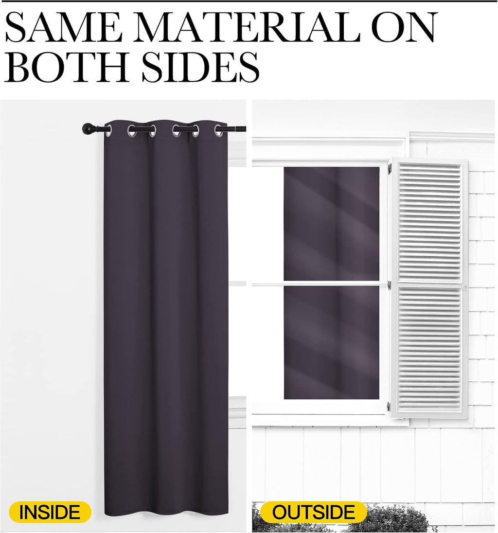 NICETOWN Small Window Blackout Curtains, Home Decoration Thermal Insulated Solid Ring Top Blackout Curtains/Drapes for Bedroom(Greyish…