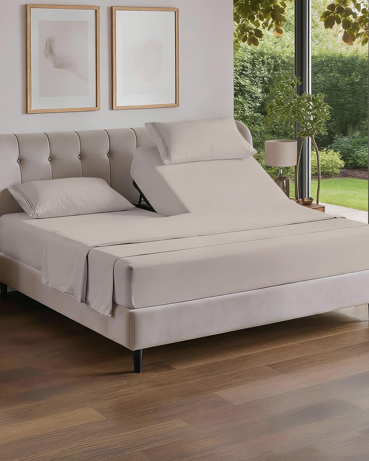 Flex Top Split Head King 4 Piece Sheet Set - Ultra-Soft, Breathable & Cooling Bed Sheets Set - Hotel Luxury Bedding for Women & Men with…