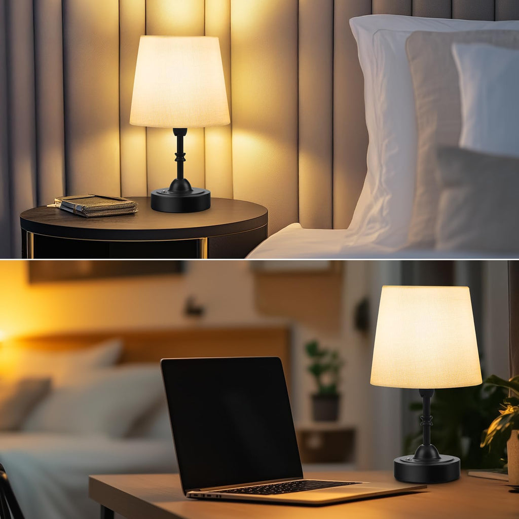 Swinerton Portable Cordless Table Lamp, 5000mAh Rechargeable Battery Operated Bedside Lamps, 3-Level Dimmable Nightstand Lamp, Wireless…