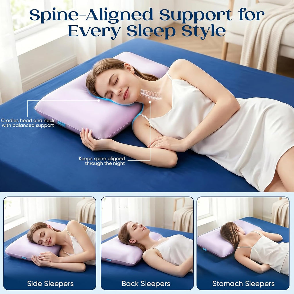 Royal Choice Cooling Gel Pillow for Hot Sleepers, Cold Memory Foam Pillows for Sleeping, Supportive Bed Pillow for Side Back&Stomach…