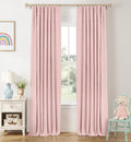INOVADAY 100% Blackout Curtains for Bedroom, Black Out Curtains 84 Inch Long, Clip Rings Linen Blackout Drapes, Thermal Insulated Room…