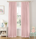 INOVADAY 100% Blackout Curtains for Bedroom, Black Out Curtains 96 Inch Long, Clip Rings Linen Blackout Drapes, Thermal Insulated Room…