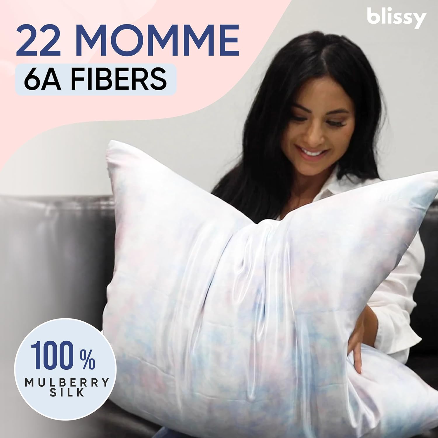 Blissy Silk Pillowcase - 100% Pure Mulberry Silk - 22 Momme 6A High-Grade Fibers - Silk Pillow Cover for Hair & Skin - Regular, Queen &…