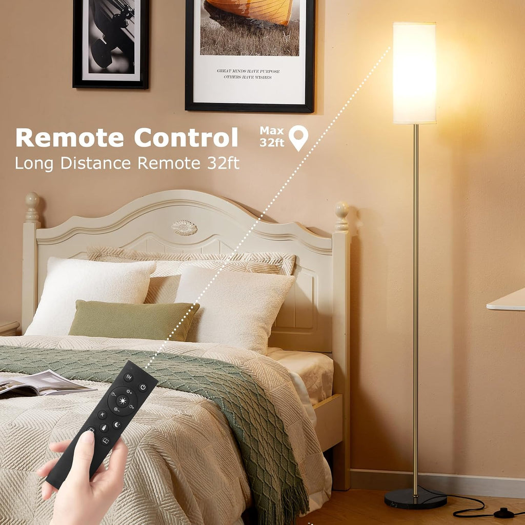 Ambimall 64'' Floor Lamps for Living Room with Remote Control and Stepless Dimmable Colors Temperature & Brightness, Gold Standing Lamp…