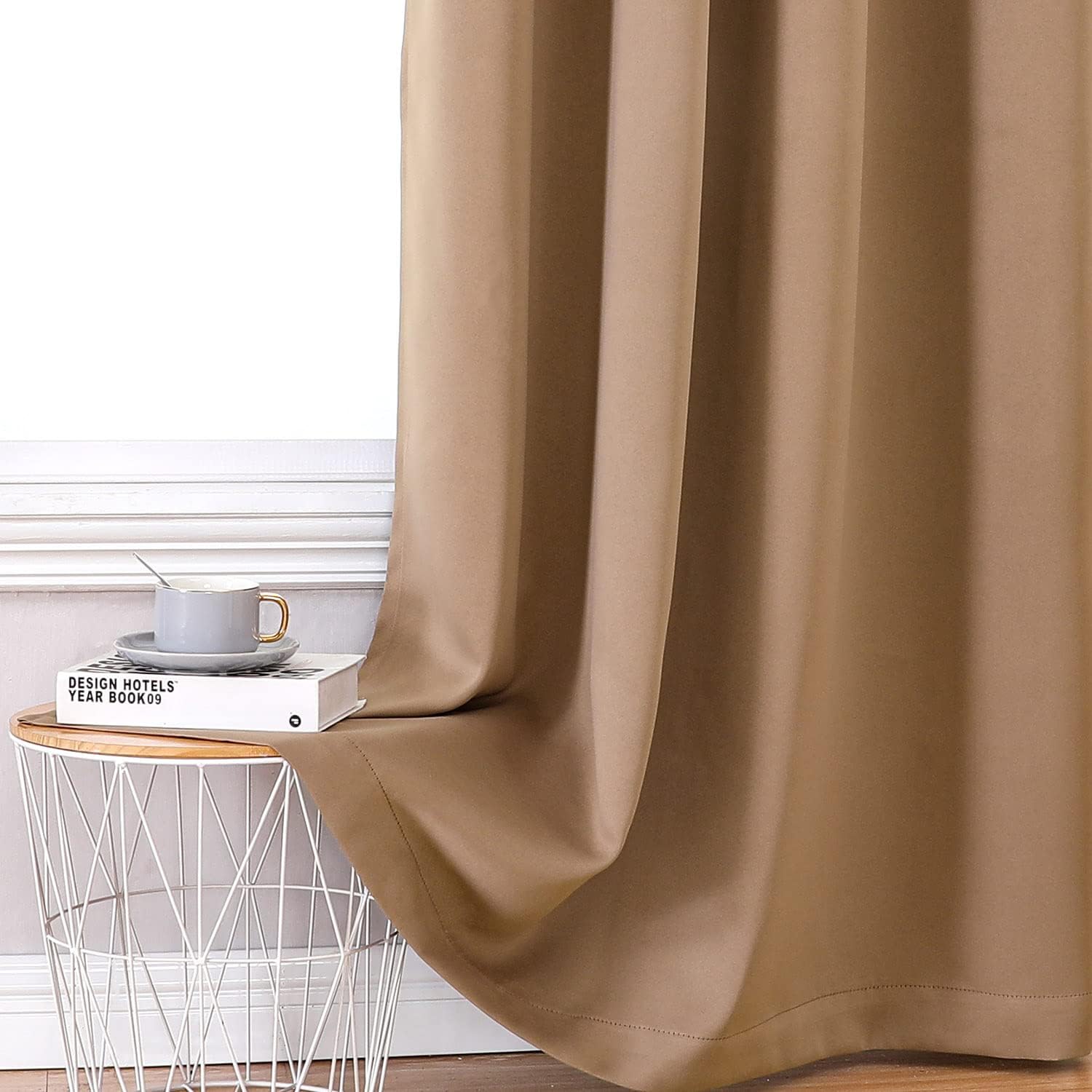 ChrisDowa 100% Blackout Curtains for Bedroom with Black Liner, 2 Thick Layers Total Blackout Thermal Insulated Grommet Window Curtains 2 Pa…