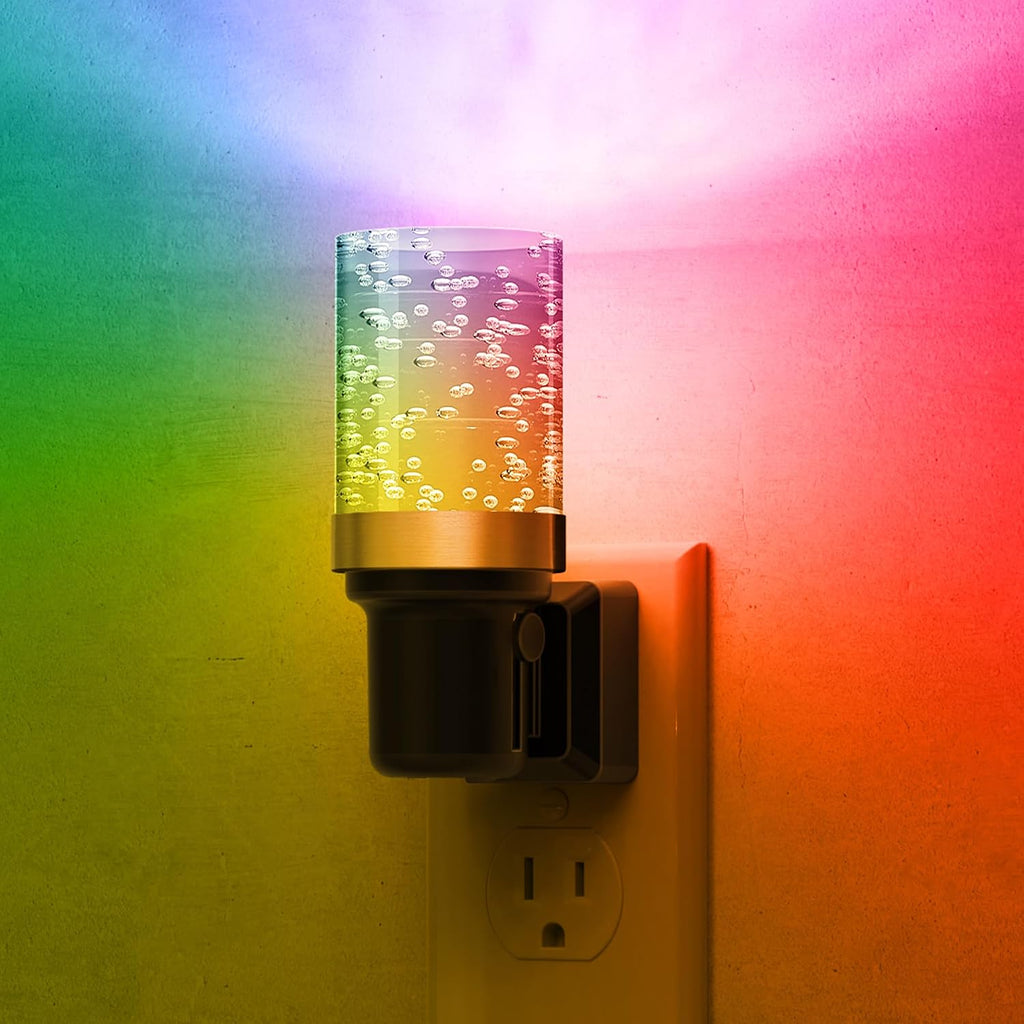 L LOHAS LED Night Light, Dimmable Night Lights Plug into Wall, Color Changing Nightlight RGB with Auto Light Sensor for Halloween…