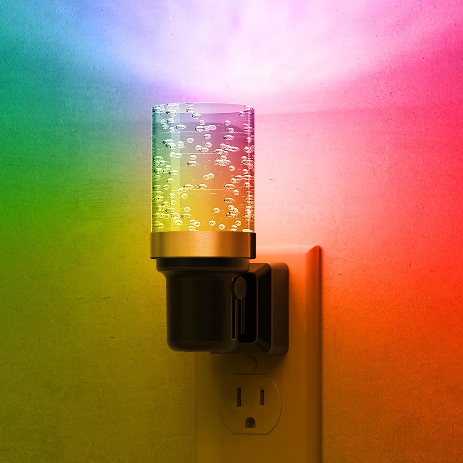 L LOHAS LED Night Light, Dimmable Night Lights Plug into Wall, Color Changing Nightlight RGB with Auto Light Sensor for Halloween…