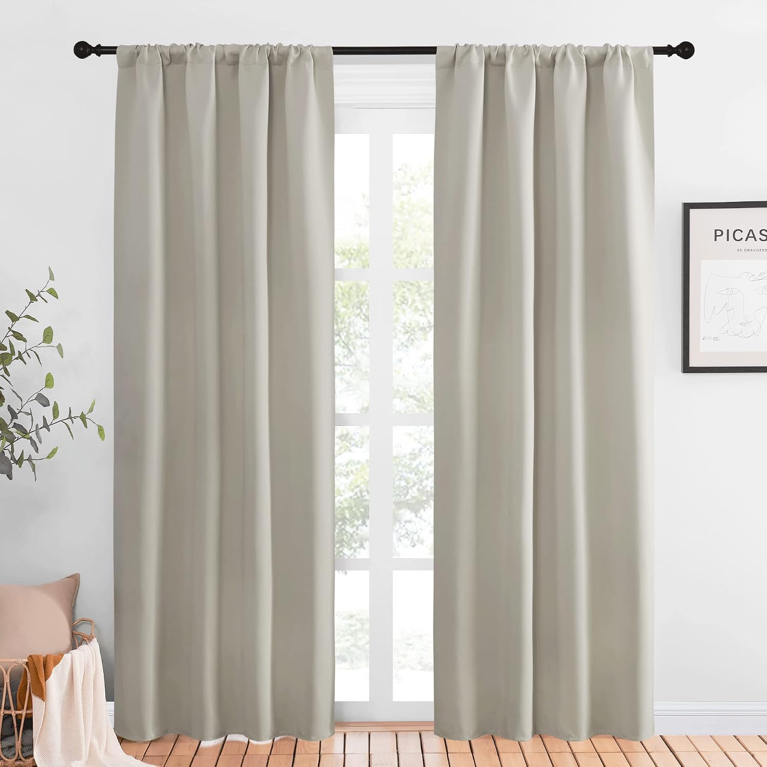 Nicetown Blackout Curtains for Living Curtains, Room Darkening Window Curtain Panels, easy maintenance Solid Thermal Insulated…