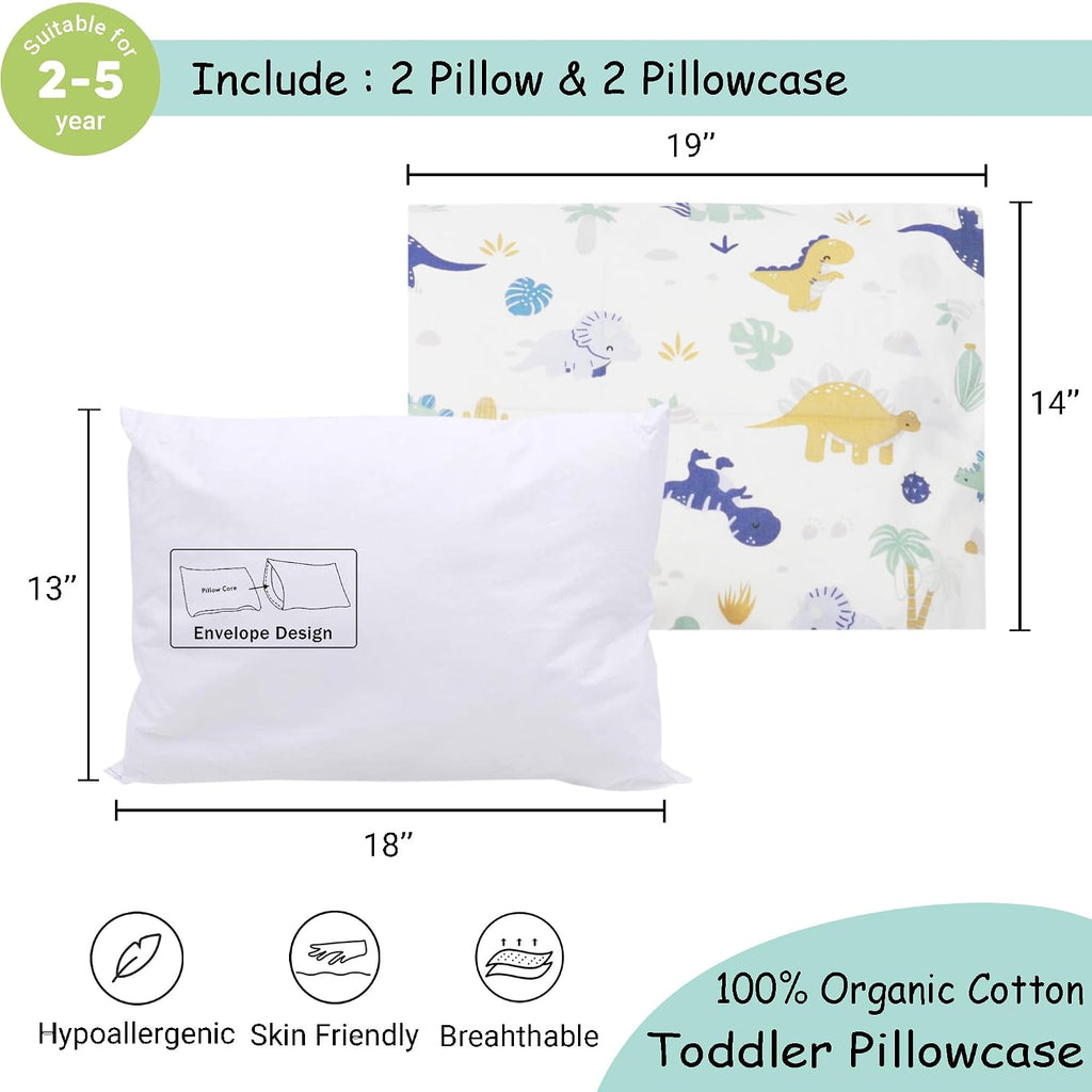 ZPECC-ABrandThatHasBeenFocusedOnBeddingFor20Years ZPECC Toddler Pillow with Pillowcase - Organic Cotton Hypoallergenic Kids Pillow, Baby Es…