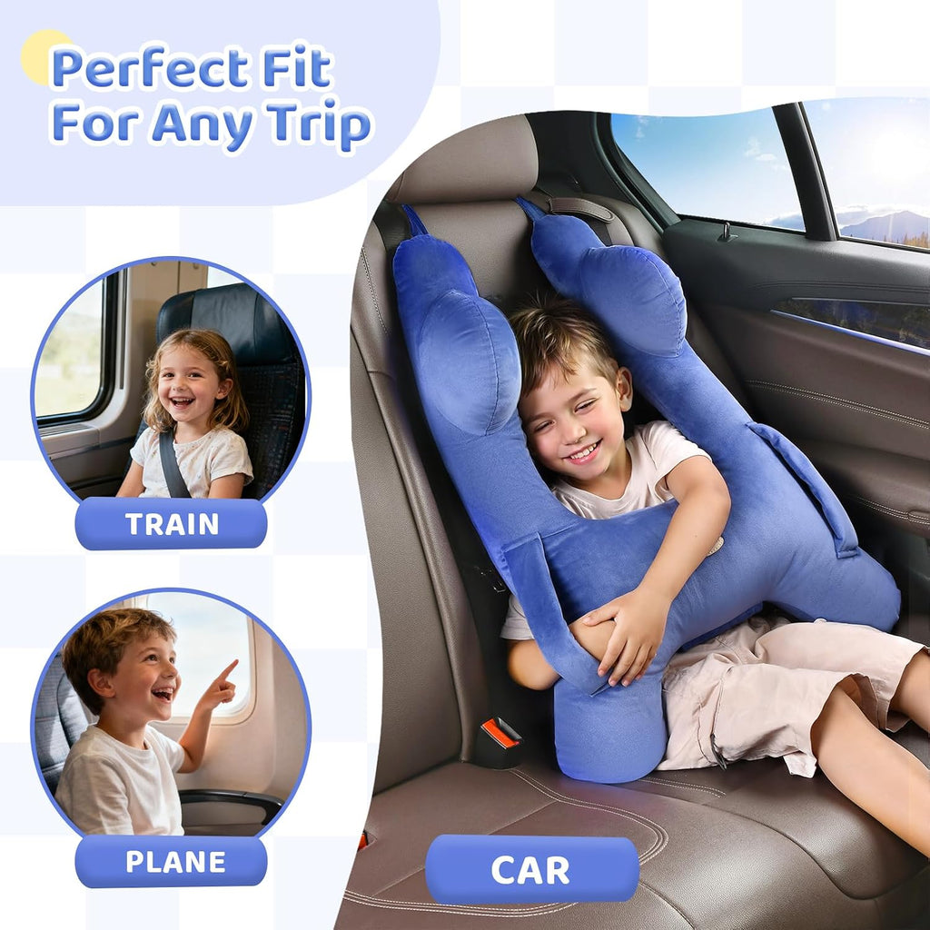 FLORICH Kids Travel Pillow, Car Sleeping Travel Pillow for Kids, Washable H-Shaped Pillow for Adults and Children to Support Head and…