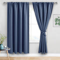 Jiuzhen Blackout Curtains for Bedroom - Thermal Insulated Room Darkening Rod Pocket Curtains for Living Room, Set of 2 Panels with Tiebacks…