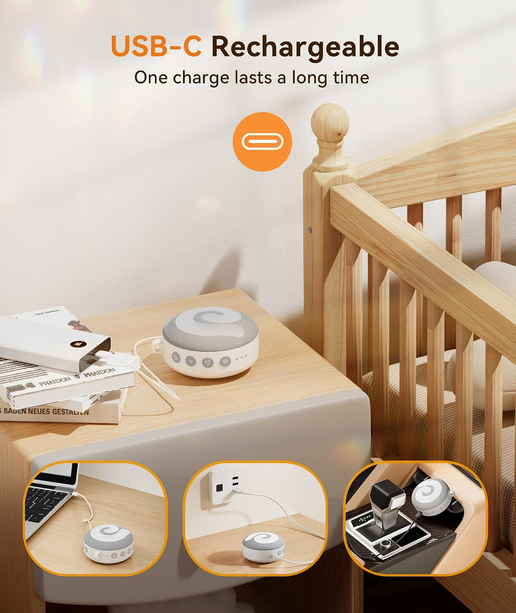 Dreamegg Portable Sound Machine Baby - D11 White Noise Machine for Baby Sleeping with Night Light, White Noise, Lullaby, Nature Sounds…