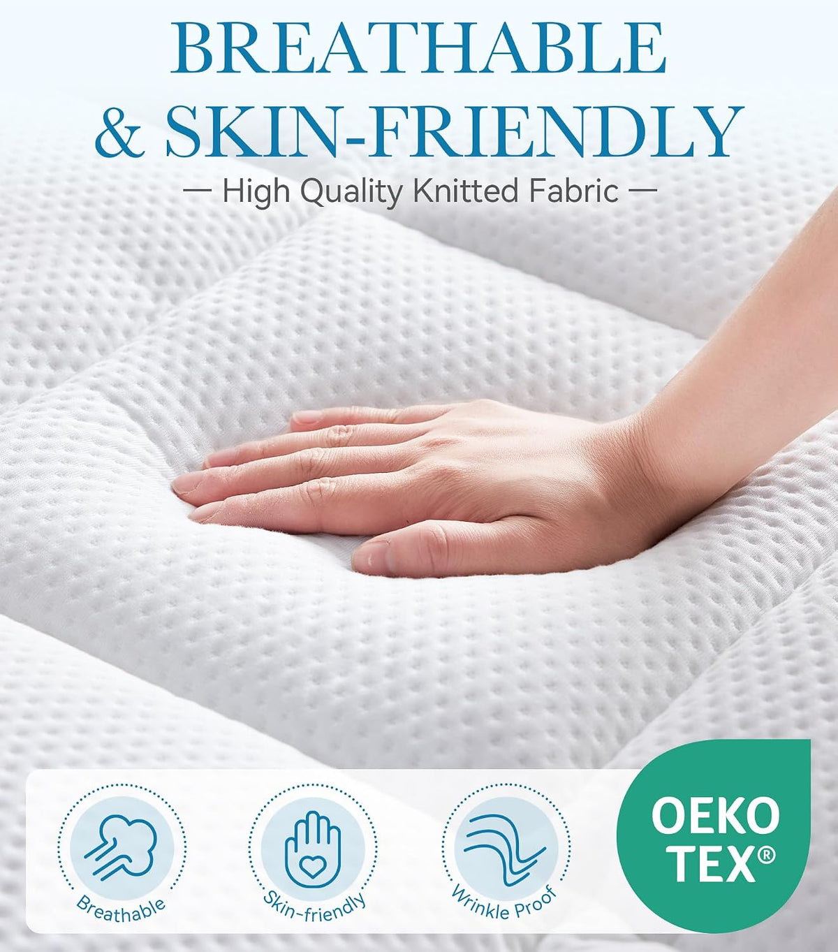 BDEUS Waterproof Dual Layer 3 Inch Memory Foam Mattress Topper Twin XL Size for Dorm Room, 2 Inch Gel Memory Foam Plus 500 GSM Down…