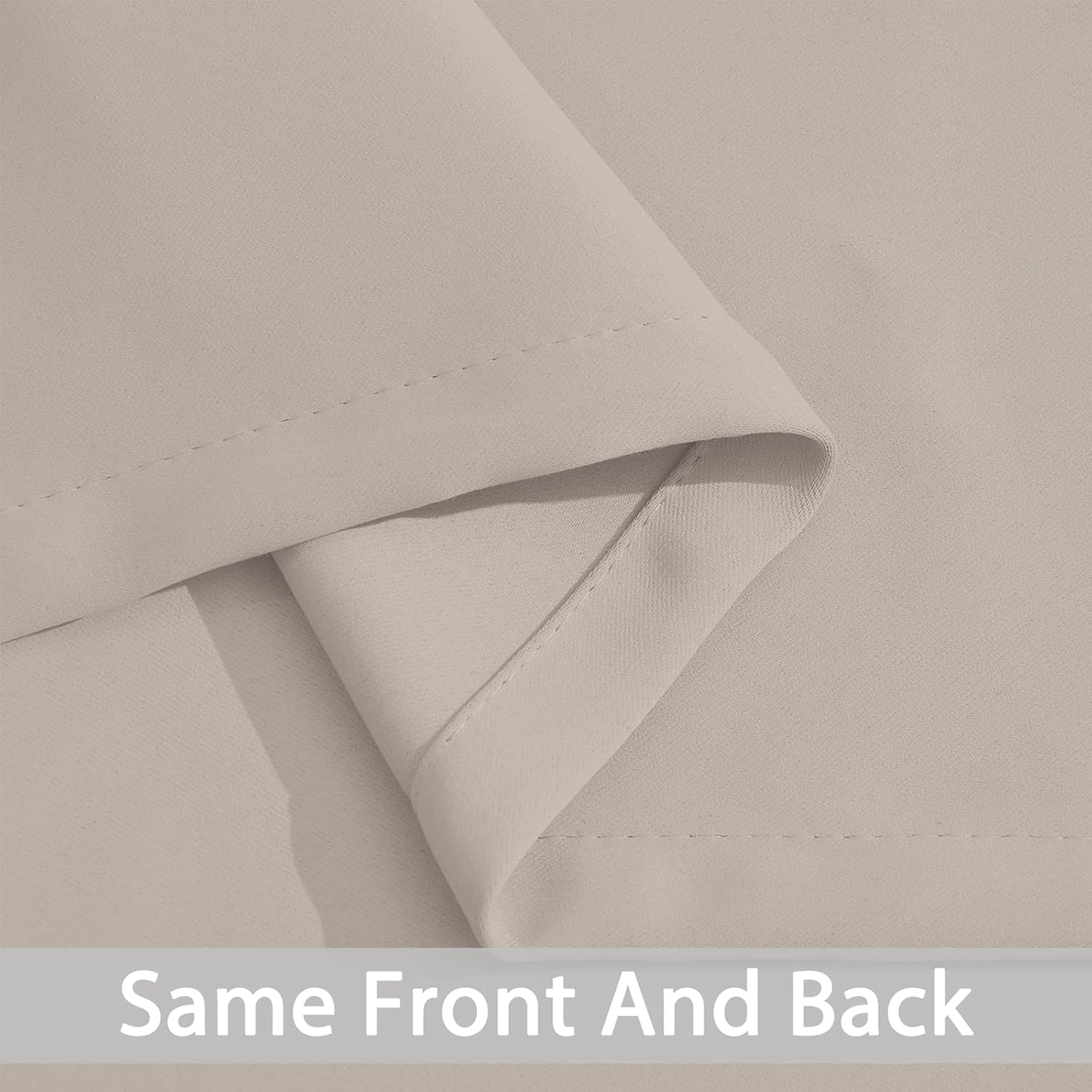 Yakamok Room Darkening Blackout Curtains Thermal Insulated Grommet Curtain Panels for Bedroom, 52W x 84L, Natural, 2 Panels