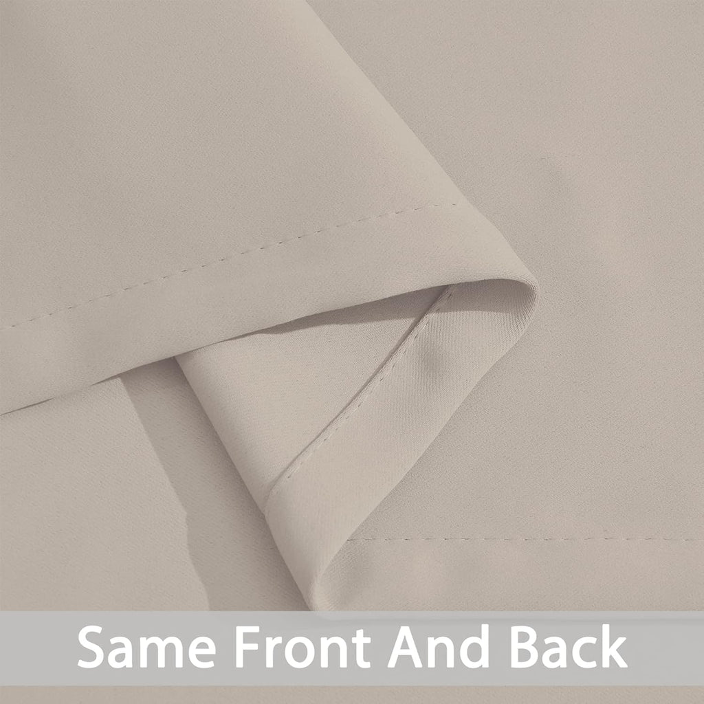 Yakamok Room Darkening Blackout Curtains Thermal Insulated Grommet Curtain Panels for Bedroom, 52W x 96L, Natural, 2 Panels