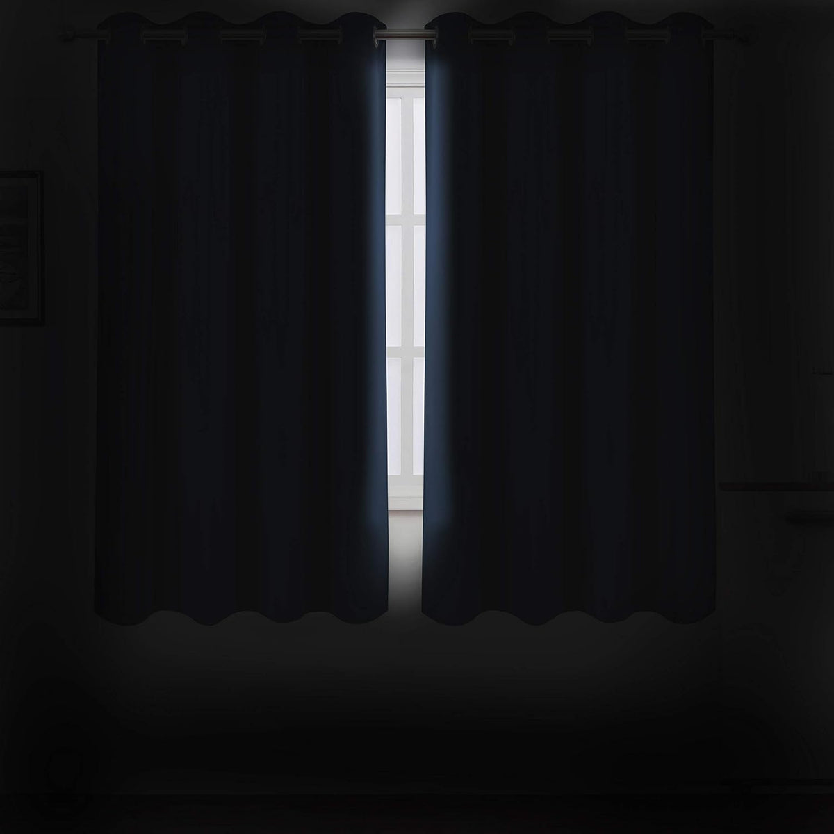 Lemomo Navy Blue Thermal Blackout Curtains/52 x 54 Inch/Set of 2 Panels Room Darkening Curtains for Bedroom 54 Inch Blue