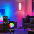 Qaubauyt Smart LED Floor Lamp with APP Control & RGB Colors - Dimmable Standing Lamp for Living Room, Bedroom, Gaming - Remote, Timer, 9W…
