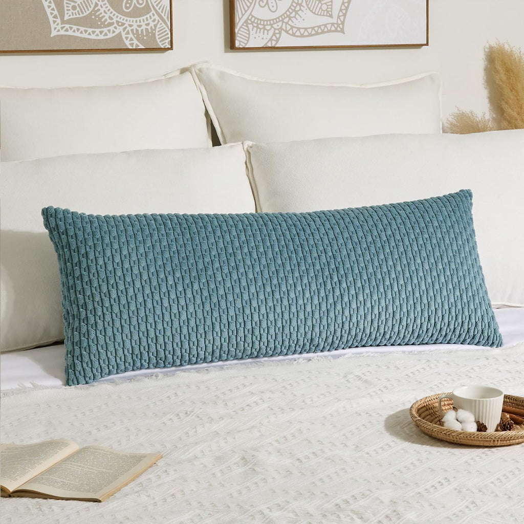 KevinTextile Kevin Textile 14x36 Inch Long Lumbar 1 Pack Boho Decorative Throw Pillow Cover Soft Striped Corduroy Rectangle Cushion Case Fa…