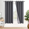 Xwzo Full Shading Blackout Curtains 72 Inches Length - Heat and Light Blocking Ring Top Window Drapes with Black Liner Backing for Bedroom…