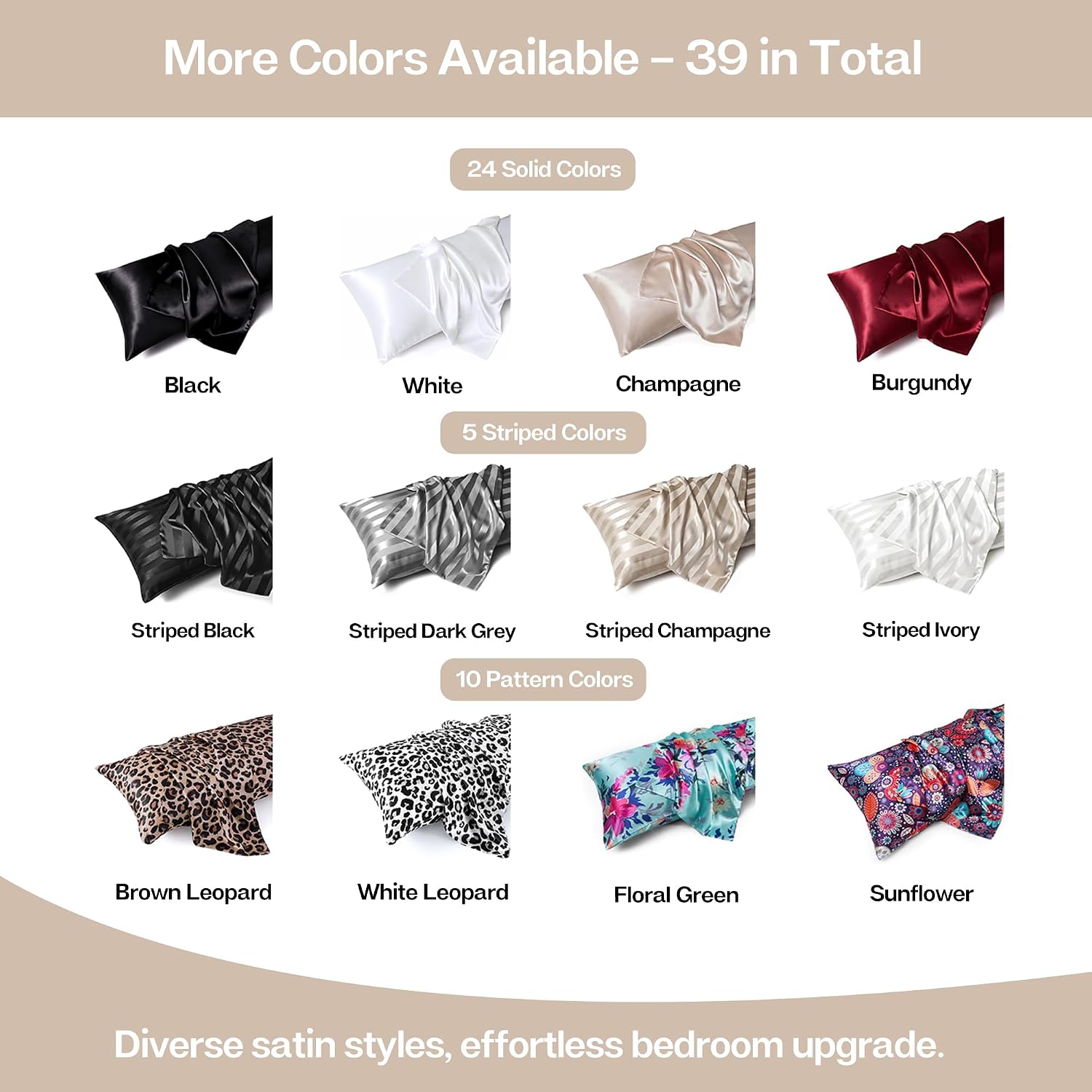 MR&HM Satin Body Pillow Cover, Soft and Breathable Body Pillow Case with Envelope Closure, Cooling and Silky Long Pillowcase for Hair and…