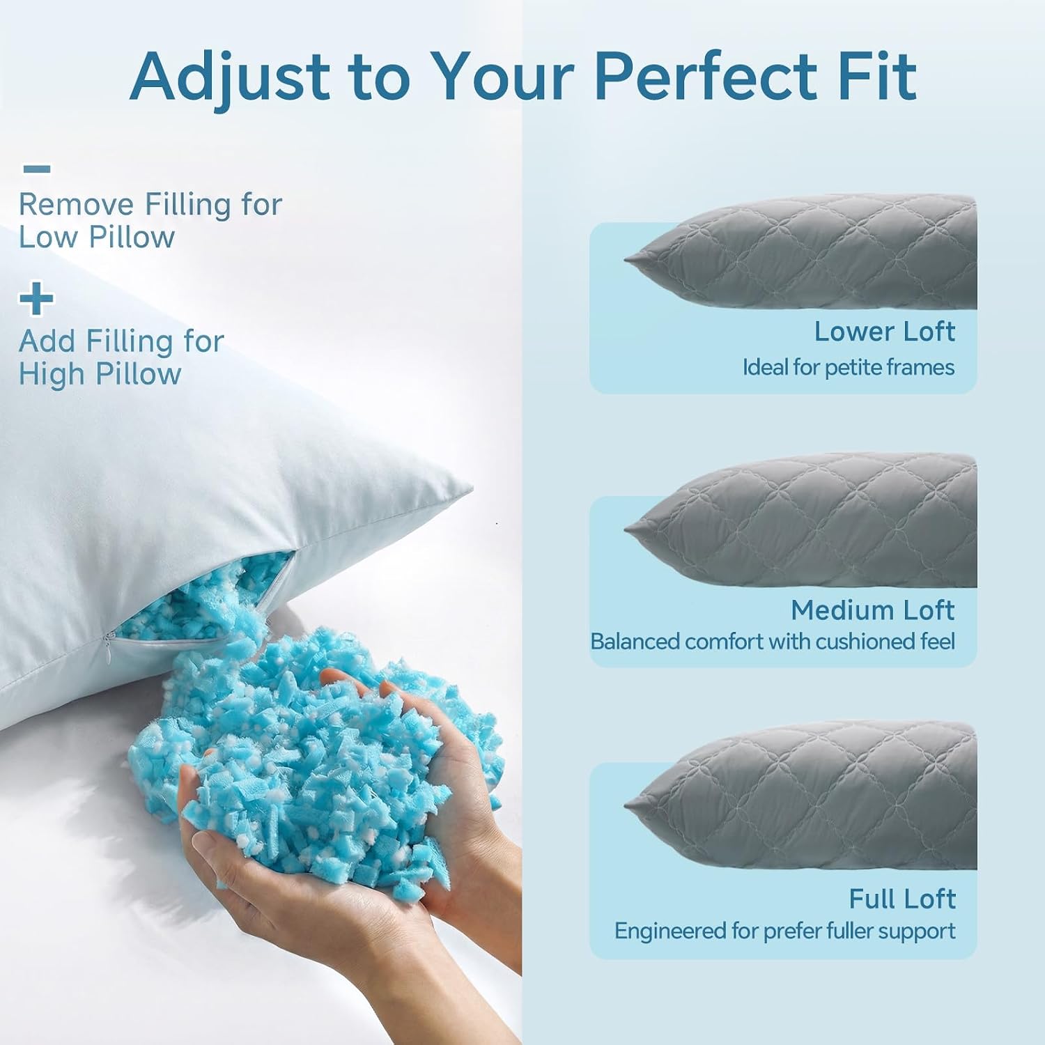 Bedelite Cooling Body Pillow for Adults, Creative Ultra Soft Cool-Touch Quilted Nylon-Spandex Body Pillow Cover, Adjustable Memory Foam Lon…