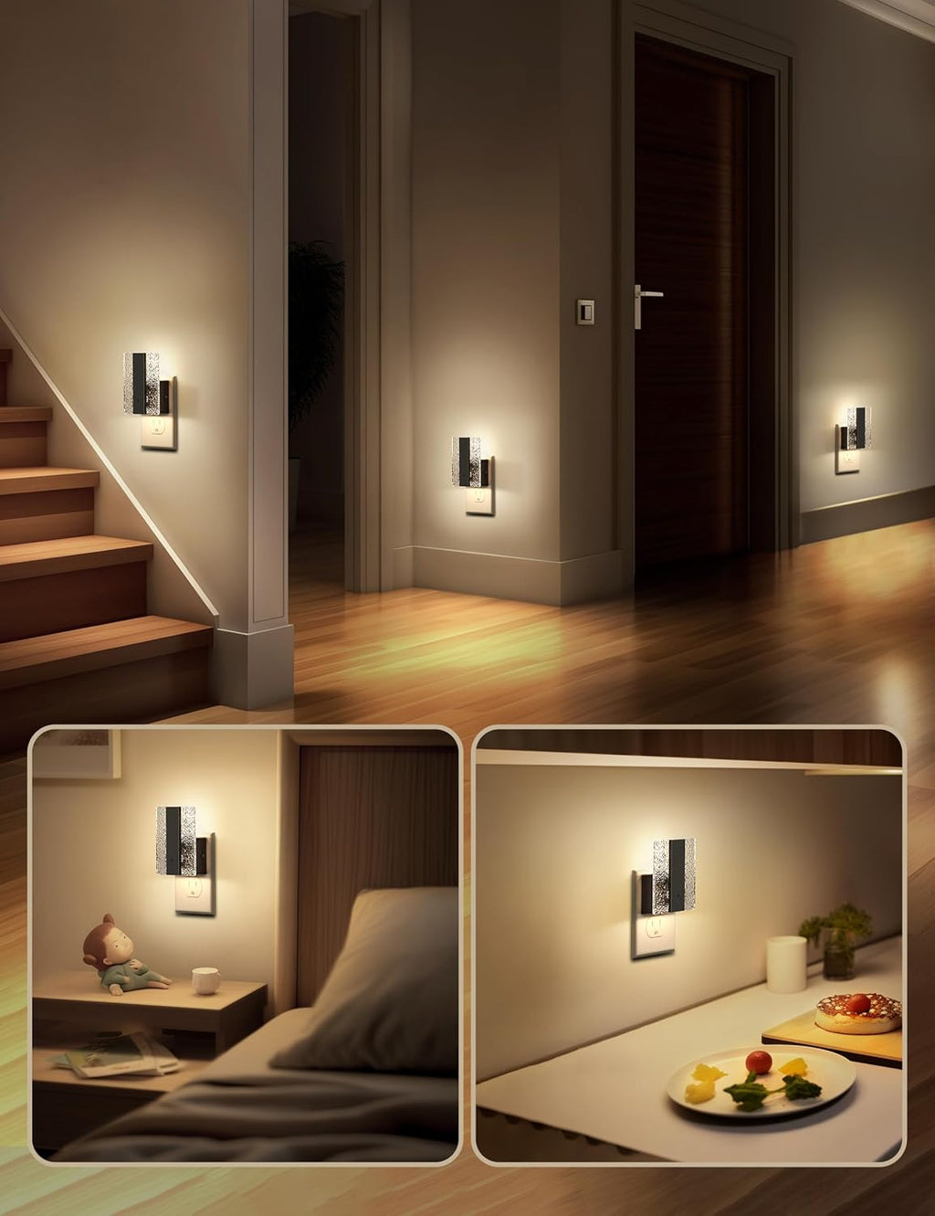 DORESshop LED Night Lights Plug Into Wall [2 Packs], Decorative Night Light with Dusk-to-Dawn Sensor, Dimmable Nightlights, Adjustable Brig…