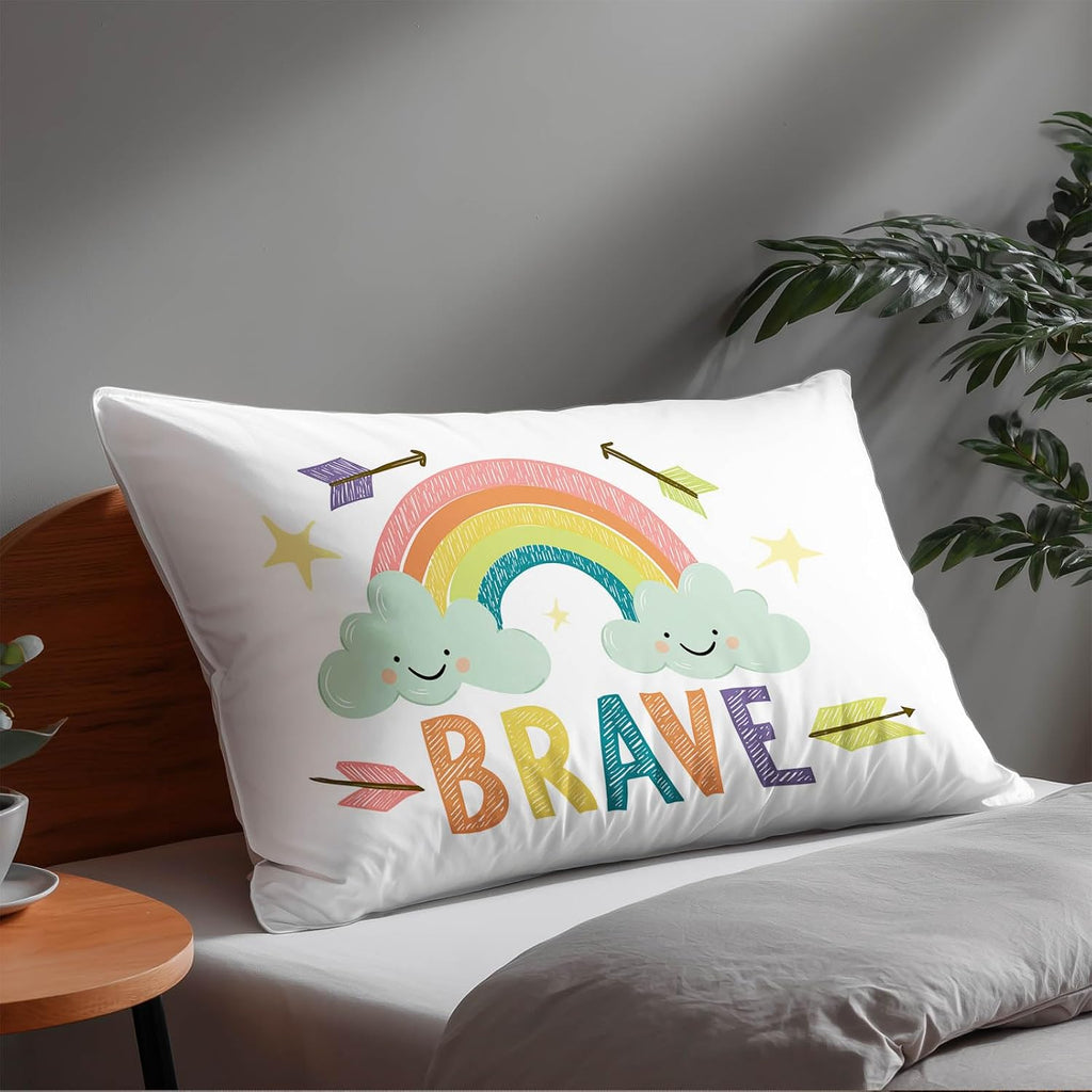 HOMETITUTE Pillow Covers Decorative Pack of 2 Satin 12x20 Inch Rainbow Cloud Art Lumbar Throw Pillow Cases for Sofa Couch Living Room…