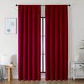 Simplebrand Ava Red Blackout Curtains for Bedroom 90 Inches Long 2 Panels Set, Solid Privacy Energy Saving Living Room Window Treatment Cur…