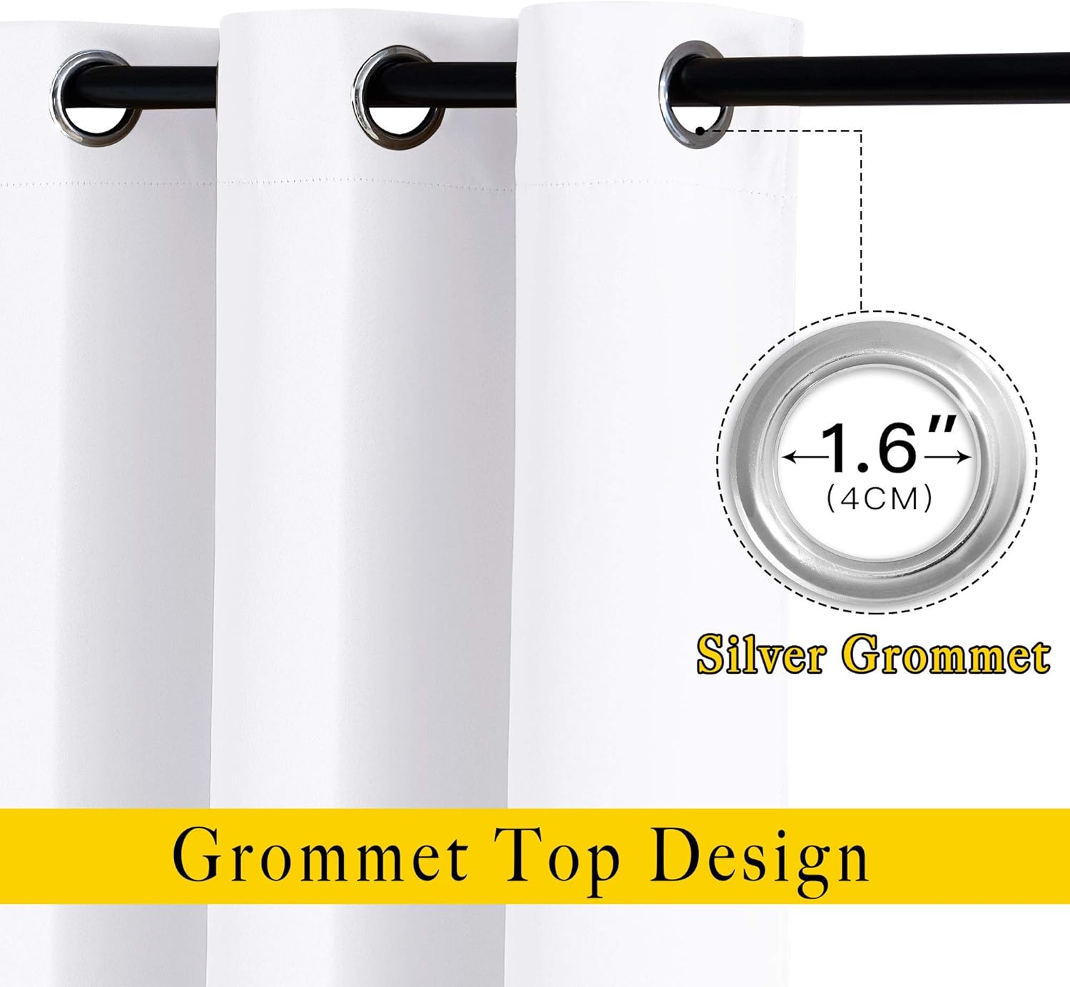 NICETOWN White Room Darkening Curtain Panels - Tripe Weave Thermal Insulated Grommet Room Darkening Window Draperies and Curtains for…
