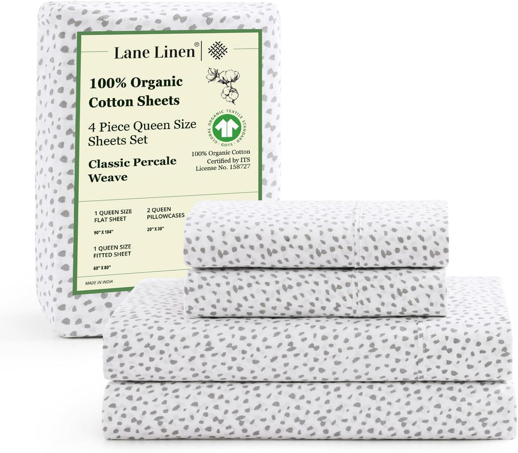 LaneLinen LANE LINEN 100% Organic Cotton Sustainaly Produced Twin XL Bed Sheets, Okeo Tex Certified Printed Cotton Sheets, Luxury Hotel Per…