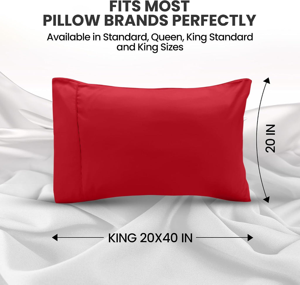 Utopiabedding Utopia Bedding King Pillow Cases - 2 Pack - Envelope Closure - Soft Brushed Microfiber Fabric - Shrinkage and Fade Resistant…
