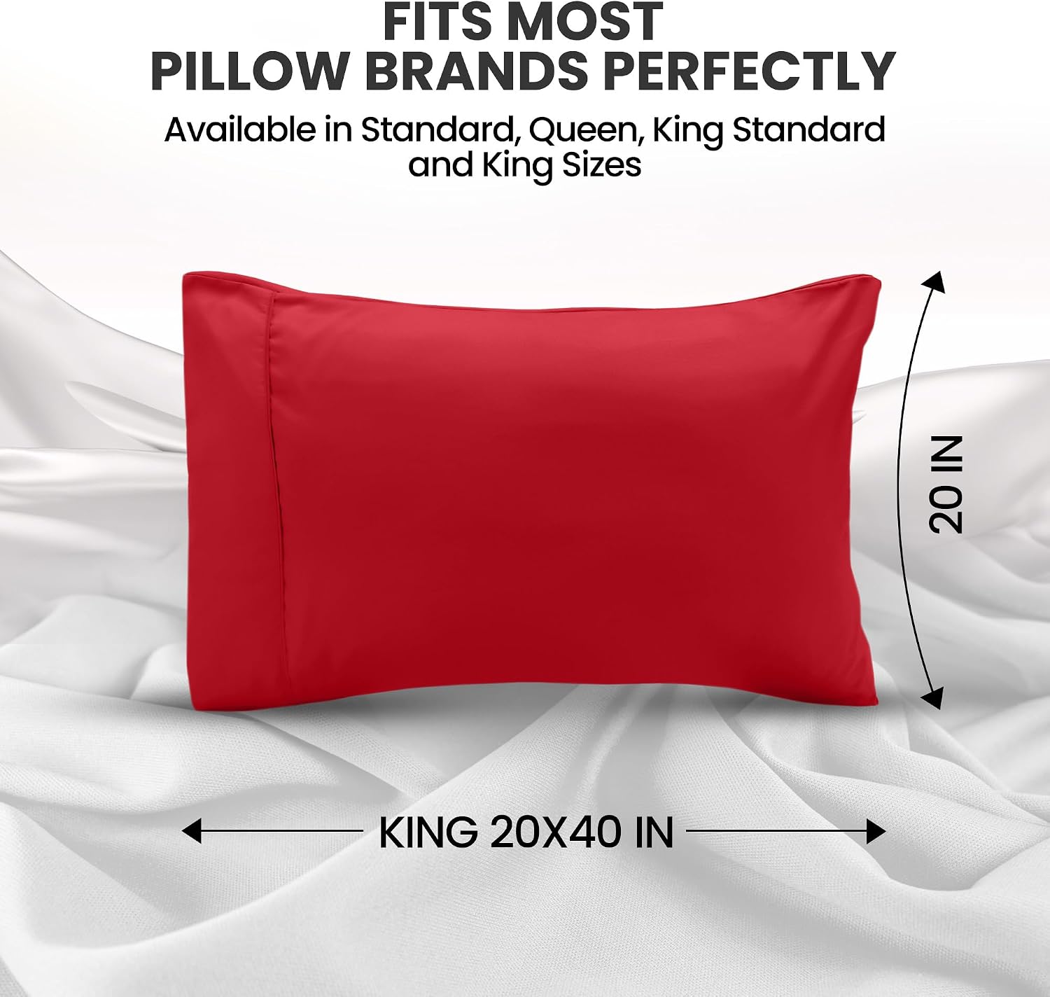 Utopiabedding Utopia Bedding King Pillow Cases - 2 Pack - Envelope Closure - Soft Brushed Microfiber Fabric - Shrinkage and Fade Resistant…