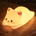 LOVERUIS Cute Night Light for Kids Cat Night-Light Baby Girl Squishy NightLight 1/3 Hour Timer Kitty Light Baby Dimmable Nursery Lamp…